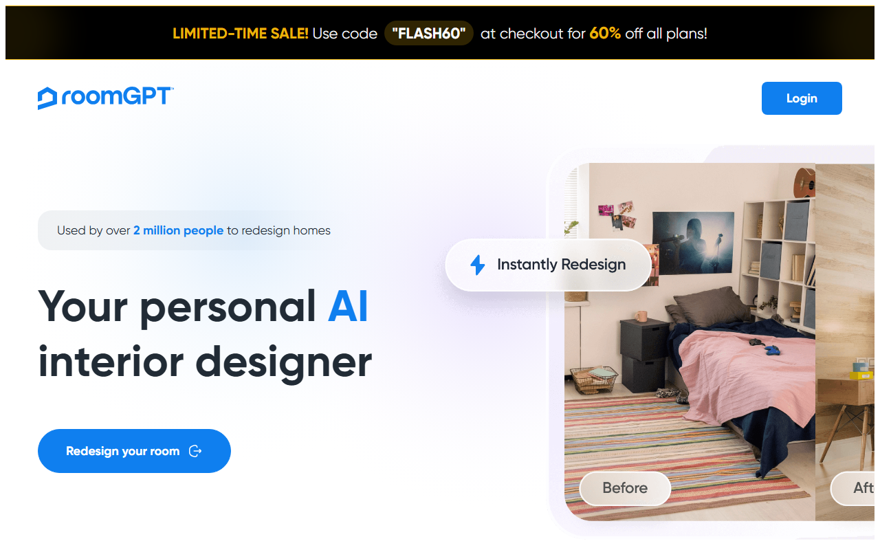 RoomGPT - 用AI重新设计你的房间