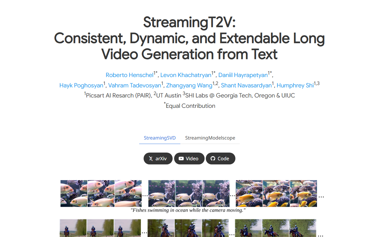 StreamingT2V